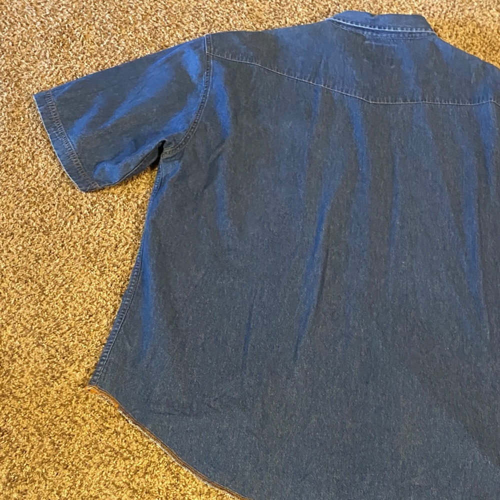 Texas Authentic Dry Goods Men's XXL Blue Denim Short Sleeve Shirt - Picture 15 of 15